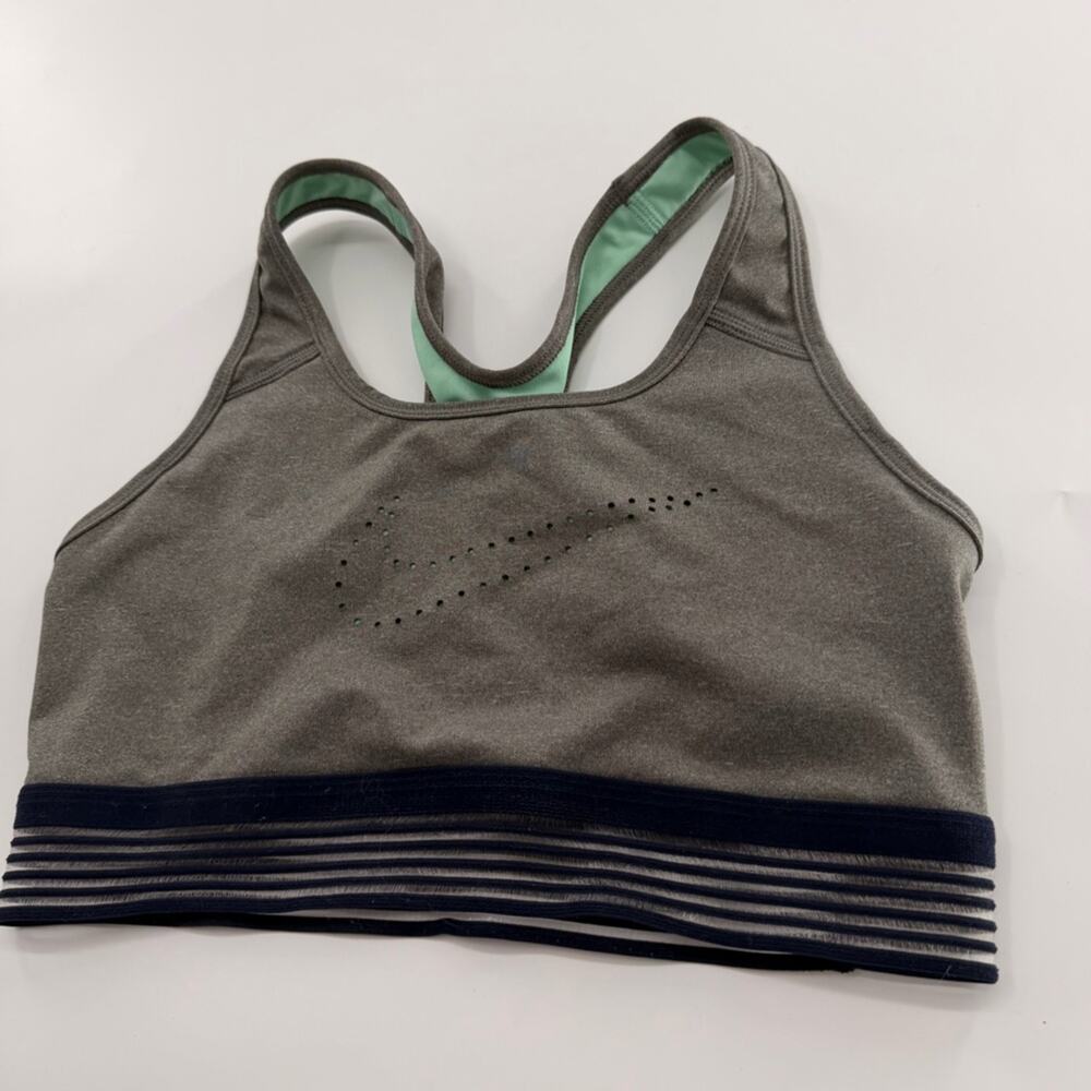 Nike Grey Medium Support Sports Bra Grey Teal Women’s Medium Unlined